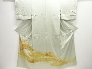 秋草模様刺繍三つ紋色留袖(比翼付き)
